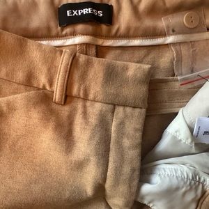 Express Camel Straight Leg 6 Long Dress Pants